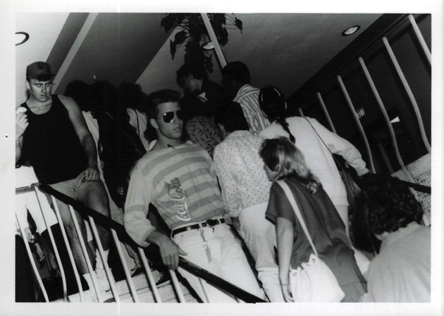 Students walking the stairways at Thompson Hall 	Student Union